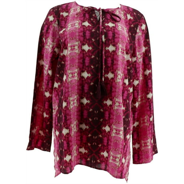 Linea Louis Dell/'Olio Tie Dye Printed Blouse Lime M NEW A306411